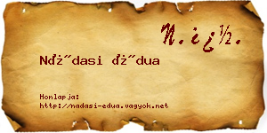 Nádasi Édua névjegykártya